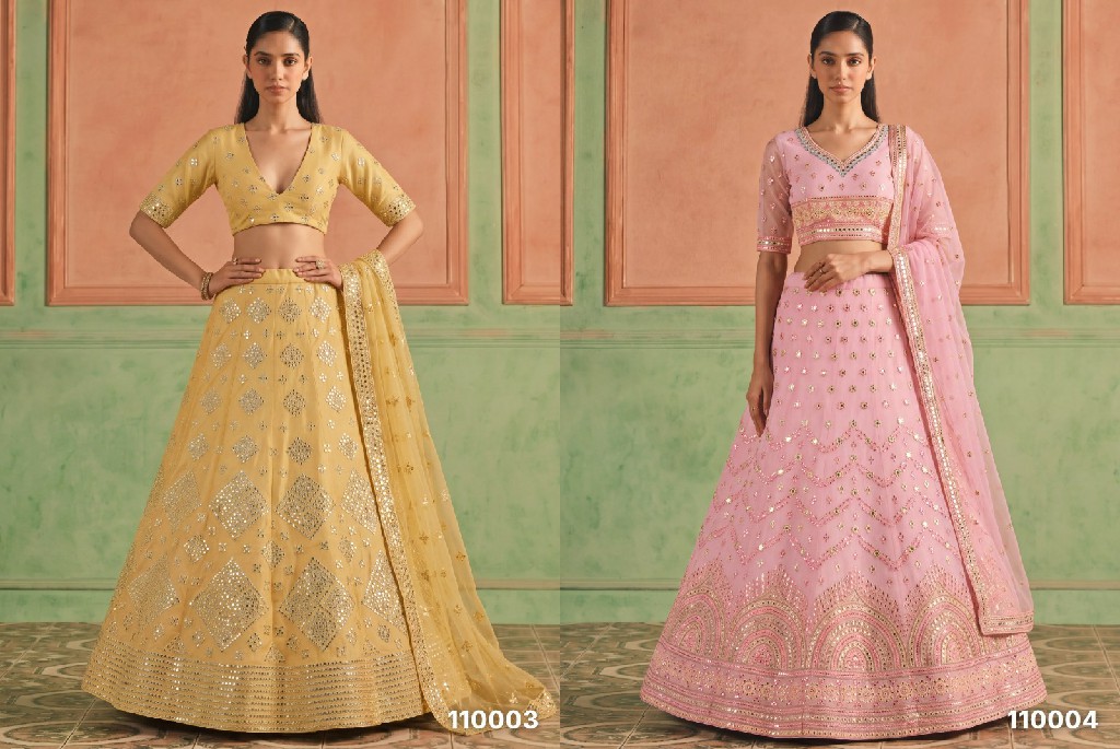 ARYA LOOKBOOK VOL 2 WHOLESALE ORGANZA WITH WORK OCCASION WEAR LEHENGA CHOLI FOR EXPORT