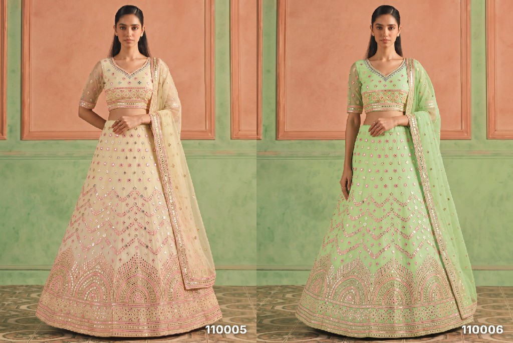 ARYA LOOKBOOK VOL 2 WHOLESALE ORGANZA WITH WORK OCCASION WEAR LEHENGA CHOLI FOR EXPORT