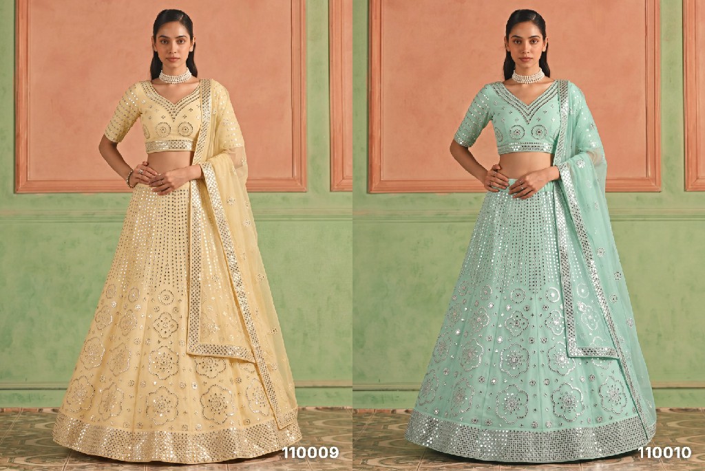 ARYA LOOKBOOK VOL 2 WHOLESALE ORGANZA WITH WORK OCCASION WEAR LEHENGA CHOLI FOR EXPORT