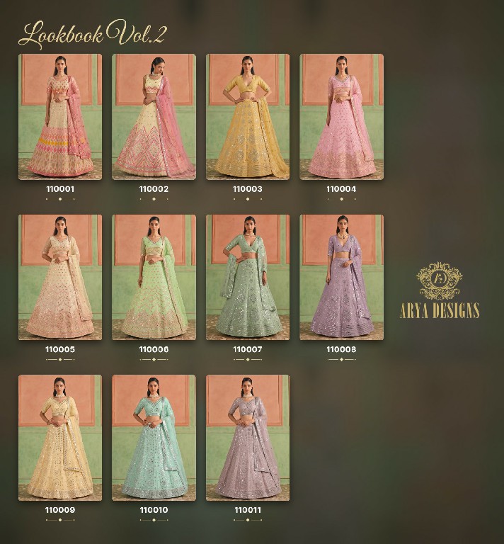 ARYA LOOKBOOK VOL 2 WHOLESALE ORGANZA WITH WORK OCCASION WEAR LEHENGA CHOLI FOR EXPORT