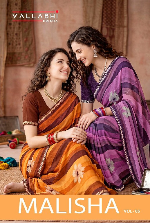 VALLABHI PRINTS MALISHA VOL 5 WHOLESALE WEIGHTLESS FABRIC DAILY WEAR SAREES FOR WOMEN ONLINE