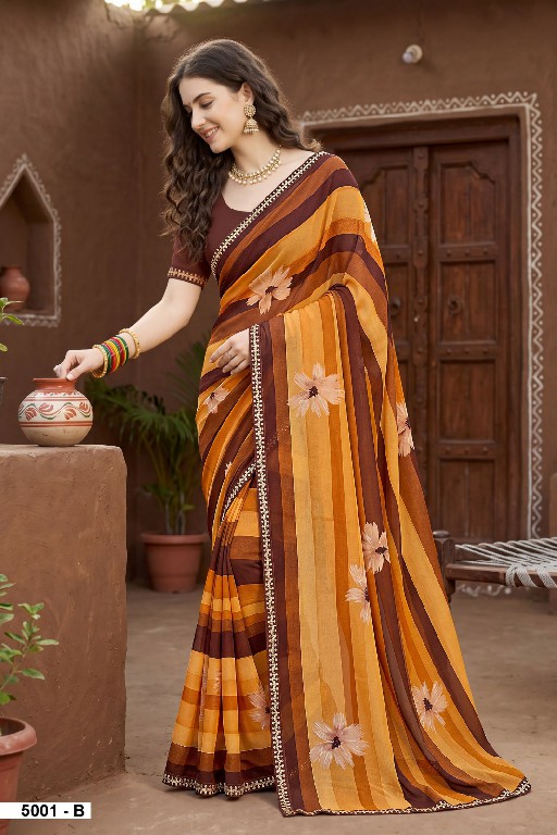 VALLABHI PRINTS MALISHA VOL 5 WHOLESALE WEIGHTLESS FABRIC DAILY WEAR SAREES FOR WOMEN ONLINE