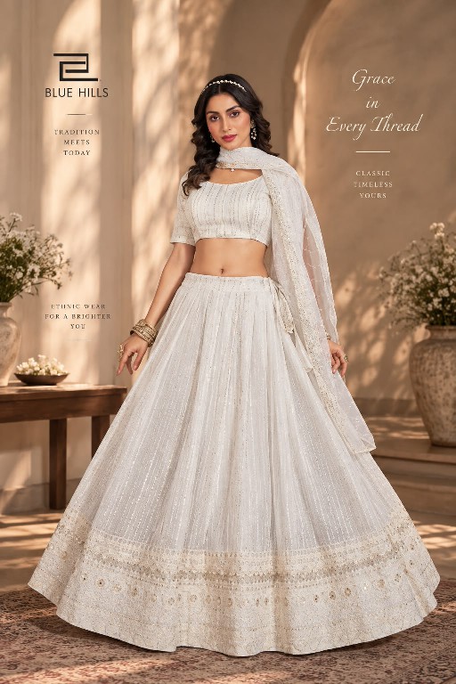 BLUE HILLS MOON WALK WHOLESALE READYMADE GEORGETTE ELEGANT STYLISH LEHENGA CHOLI FOR EXPORT
