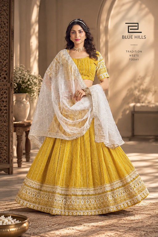 BLUE HILLS MOON WALK WHOLESALE READYMADE GEORGETTE ELEGANT STYLISH LEHENGA CHOLI FOR EXPORT
