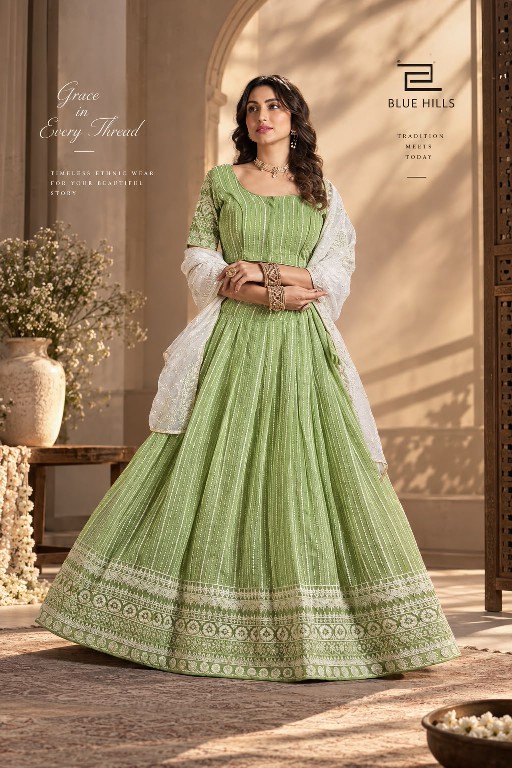 BLUE HILLS MOON WALK WHOLESALE READYMADE GEORGETTE ELEGANT STYLISH LEHENGA CHOLI FOR EXPORT