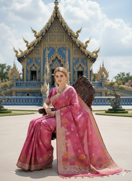 HYPNOTEX ETHNIC HISO WHOLESALE JACQUARD SILK READY TO WEAR ELEGANCE PARTY WEAR SAREES FOR WOMEN SUPPLIER