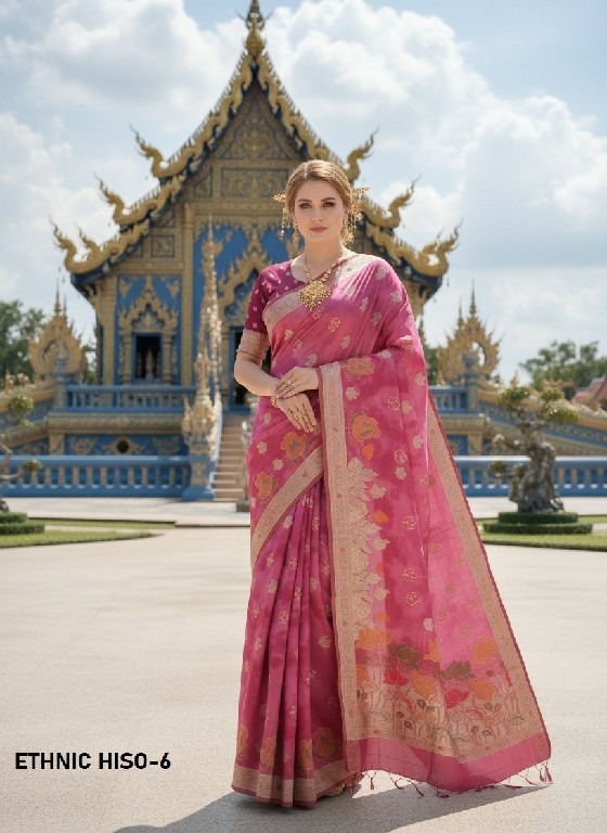 HYPNOTEX ETHNIC HISO WHOLESALE JACQUARD SILK READY TO WEAR ELEGANCE PARTY WEAR SAREES FOR WOMEN SUPPLIER
