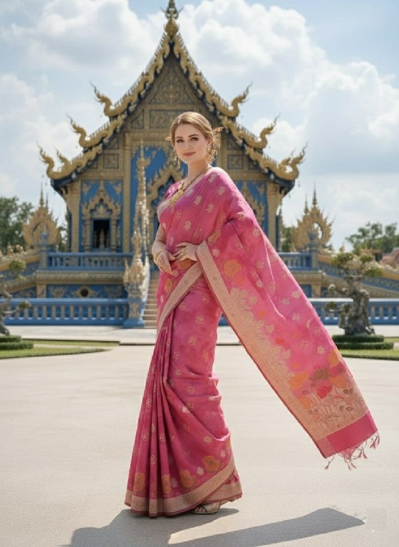 HYPNOTEX ETHNIC HISO WHOLESALE JACQUARD SILK READY TO WEAR ELEGANCE PARTY WEAR SAREES FOR WOMEN SUPPLIER