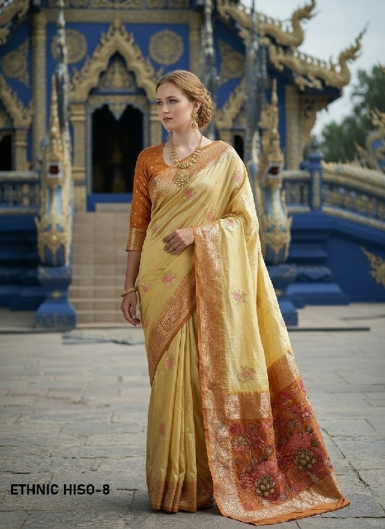 HYPNOTEX ETHNIC HISO WHOLESALE JACQUARD SILK READY TO WEAR ELEGANCE PARTY WEAR SAREES FOR WOMEN SUPPLIER