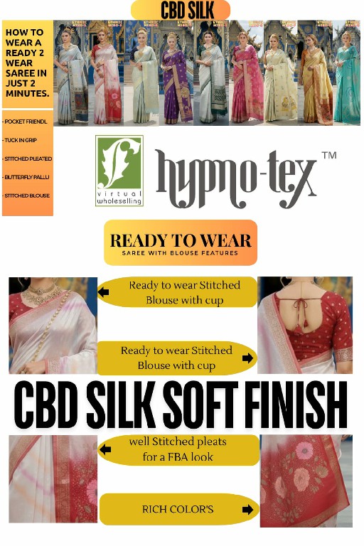 HYPNOTEX ETHNIC HISO WHOLESALE JACQUARD SILK READY TO WEAR ELEGANCE PARTY WEAR SAREES FOR WOMEN SUPPLIER
