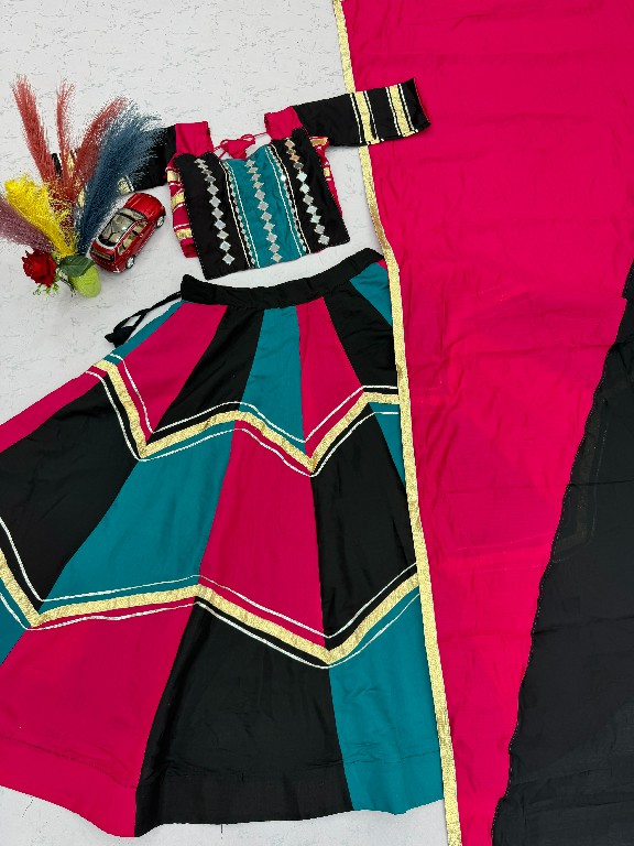 TAPI CREATION D.NO 345 WHOLESALE READYMADE ROMAN SILK NAVRATRI SPECIAL LEHENGA CHOLI FOR EXPORT