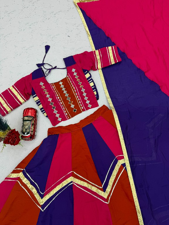 TAPI CREATION D.NO 345 WHOLESALE READYMADE ROMAN SILK NAVRATRI SPECIAL LEHENGA CHOLI FOR EXPORT