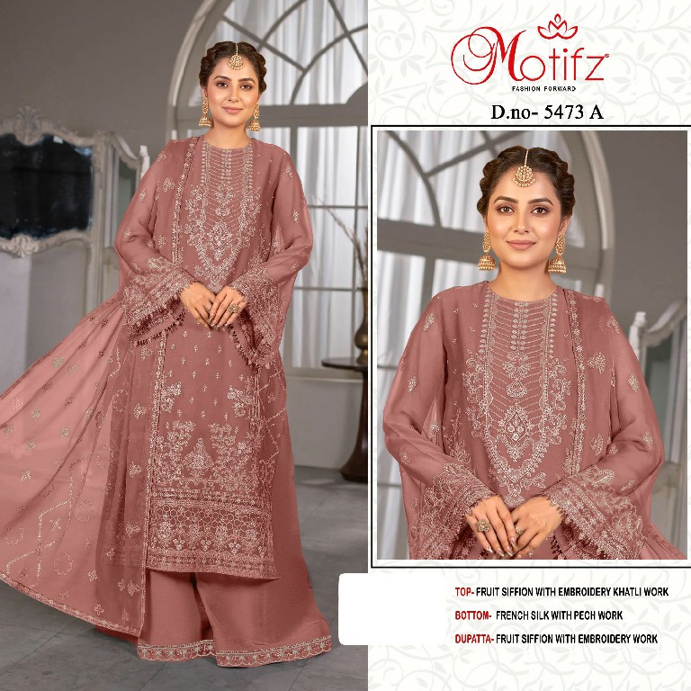 MOTIFZ D.NO 5473 WHOLESALE FRUIT CHIFFON PAKISTANI POPULAR DESIGN UNSTITCH SALWAR SUITS EXPORTER