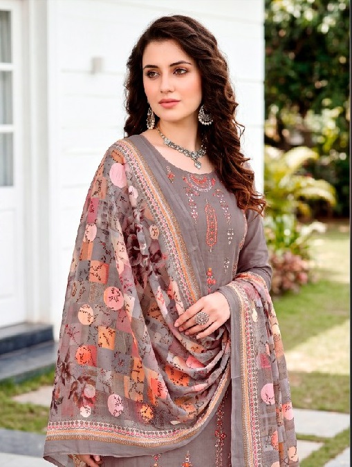 RAS AUR PRASANG PRESENT VISCOSE MUSLIN HEAVY EMBROIDERED UNSTITCH SALWAR SUITS EXPORTER