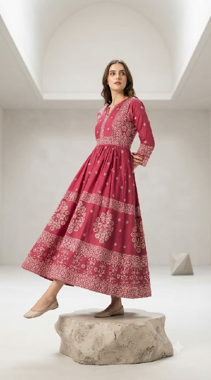 TEXTILEDEAL D.NO 1580 WHOLESALE READYMADE HEAVY RAYON FANCY GHERA STYLE KURTIS FOR WOMEN ONLINE