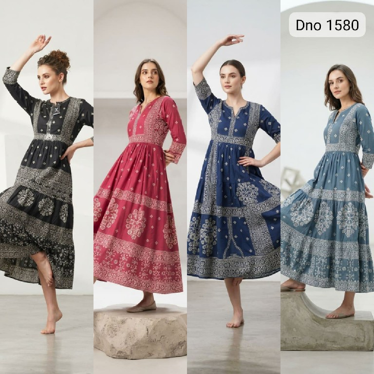 TEXTILEDEAL D.NO 1580 WHOLESALE READYMADE HEAVY RAYON FANCY GHERA STYLE KURTIS FOR WOMEN ONLINE
