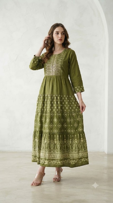 TEXTILEDEAL D.NO 1721 WHOLESALE READYMADE HEAVY RAYON ELEGANT GHERA STYLE KURTIS FOR EXPORT