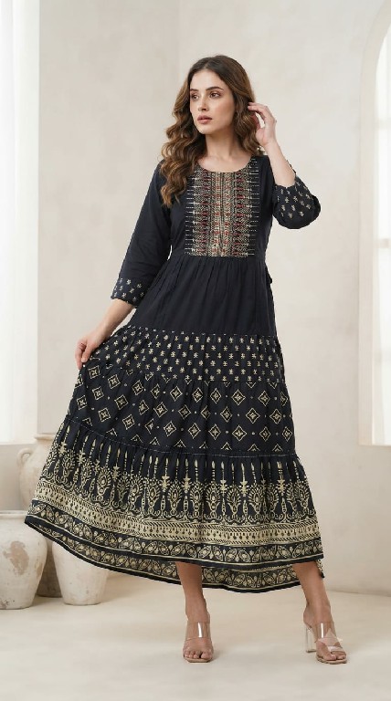 TEXTILEDEAL D.NO 1721 WHOLESALE READYMADE HEAVY RAYON ELEGANT GHERA STYLE KURTIS FOR EXPORT