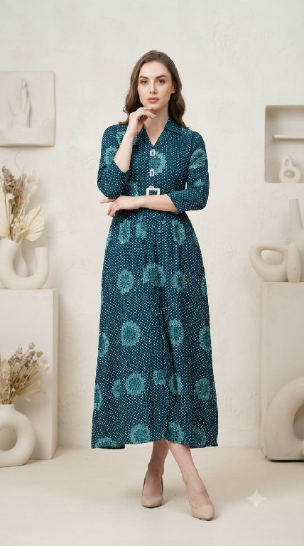 TEXTILEDEAL D.NO 119 WHOLESALE READYMADE HEAVY RAYON MODERN LOOK ONE PIECE DRESS FOR WOMEN ONLINE