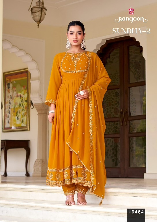 RANGOON SUNDHA VOL 2 READYMADE GEORGETTE ANARKALI STYLE TRENDY 3 PCS SUITS  SUPPLIER