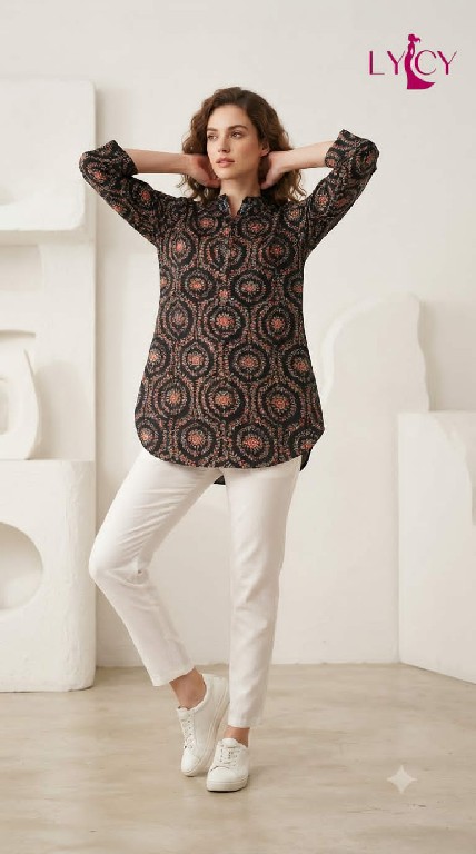 LYCY PRESENT READYMADE HEAVY RAYON FANCY BUTTON WORK SHORT TOPS COMBO FOR EXPORT