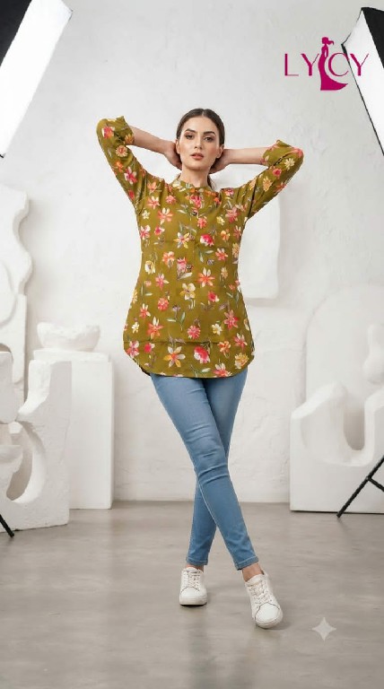 LYCY PRESENT READYMADE HEAVY RAYON FANCY BUTTON WORK SHORT TOPS COMBO FOR EXPORT