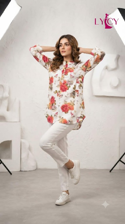 LYCY PRESENT READYMADE HEAVY RAYON FANCY BUTTON WORK SHORT TOPS COMBO FOR EXPORT