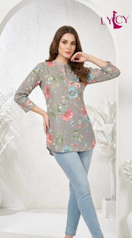LYCY PRESENT READYMADE HEAVY RAYON FANCY BUTTON WORK SHORT TOPS COMBO FOR EXPORT