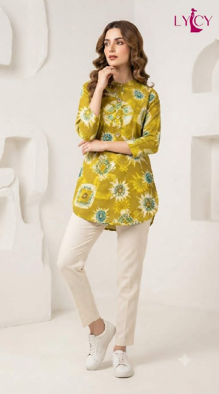 LYCY PRESENT READYMADE HEAVY RAYON FANCY BUTTON WORK SHORT TOPS COMBO FOR EXPORT