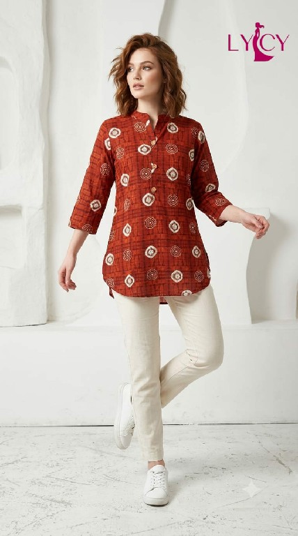 LYCY PRESENT READYMADE HEAVY RAYON FANCY BUTTON WORK SHORT TOPS COMBO FOR EXPORT