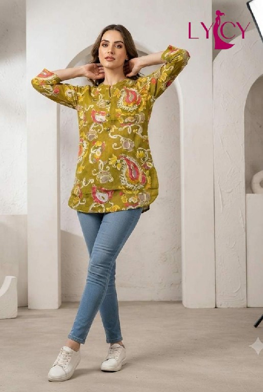 LYCY PRESENT READYMADE HEAVY RAYON FANCY BUTTON WORK SHORT TOPS COMBO FOR EXPORT