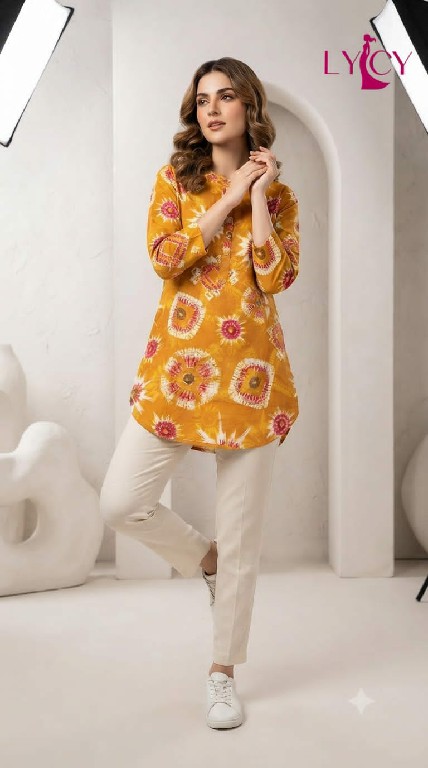 LYCY PRESENT READYMADE HEAVY RAYON FANCY BUTTON WORK SHORT TOPS COMBO FOR EXPORT