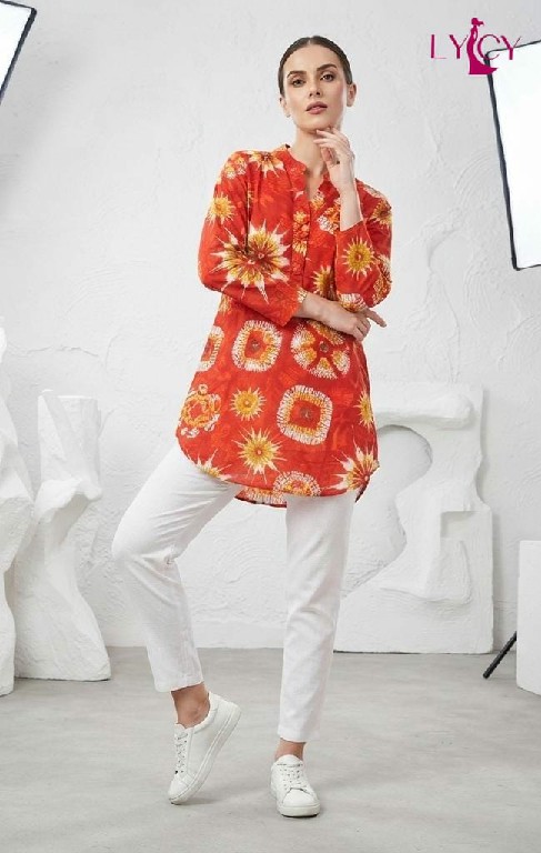 LYCY PRESENT READYMADE HEAVY RAYON FANCY BUTTON WORK SHORT TOPS COMBO FOR EXPORT