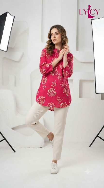 LYCY PRESENT READYMADE HEAVY RAYON FANCY BUTTON WORK SHORT TOPS COMBO FOR EXPORT