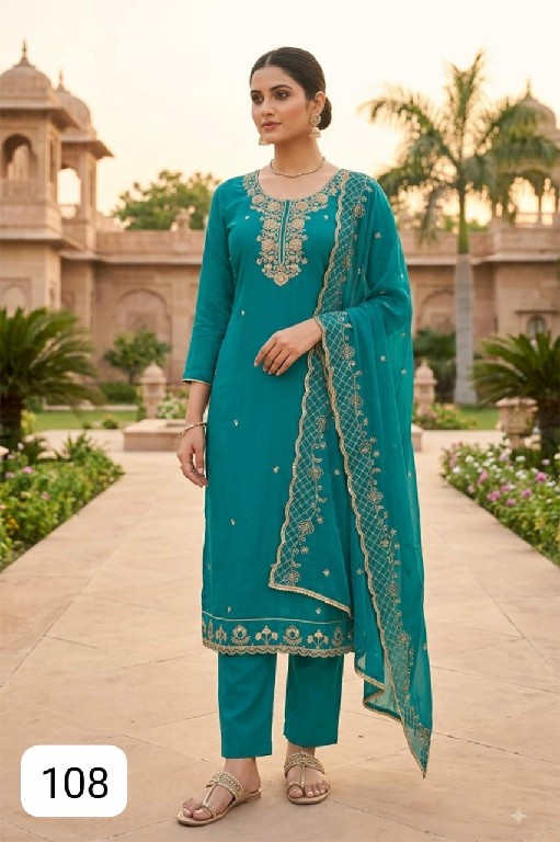 PURPLE CREATION HANNAH WHOLESALE READYMADE PV CHANDERI DESIGNER HAND WORK 3 PCS SUITS FOR WOMEN ONLINE