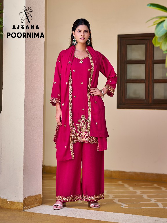 AFSANA POORNIMA WHOLESALE READYMADE CHINON WITH WORK FESTIVE WEAR 3 PCS COMBO SET SUITS SUPPLIER