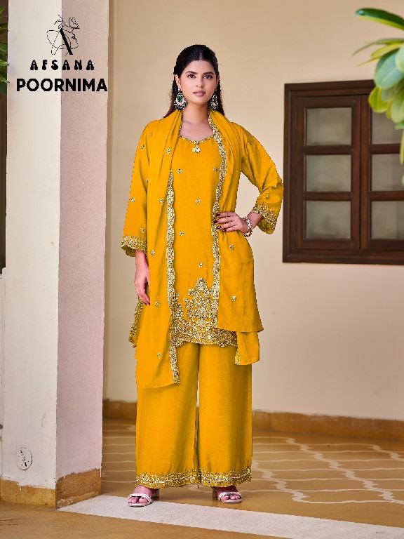 AFSANA POORNIMA WHOLESALE READYMADE CHINON WITH WORK FESTIVE WEAR 3 PCS COMBO SET SUITS SUPPLIER