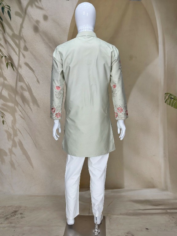 TEXTILEDEAL D.NO 409-C WHOLESALE READYMADE COACH SILK FESTIVE WEAR KURTA WITH PANT FOR MEN ONLINE