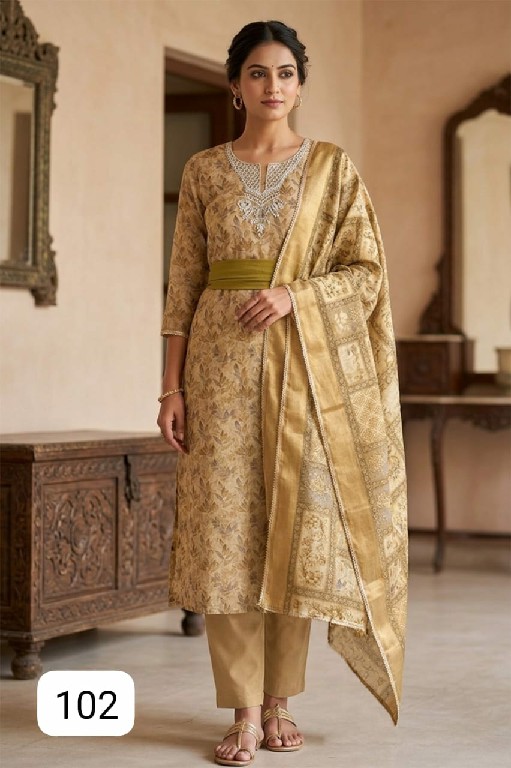 PURPLE CREATION MIA WHOLESALE READYMADE SIMMER LINEN COTTON AMAZING 3 PCS SUITS EXPORTER