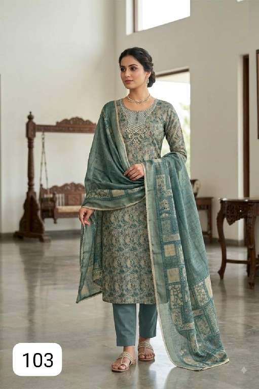 PURPLE CREATION MIA WHOLESALE READYMADE SIMMER LINEN COTTON AMAZING 3 PCS SUITS EXPORTER
