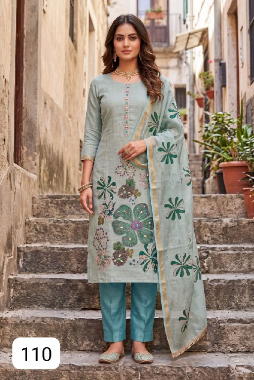 PURPLE CREATION MIA WHOLESALE READYMADE SIMMER LINEN COTTON AMAZING 3 PCS SUITS EXPORTER
