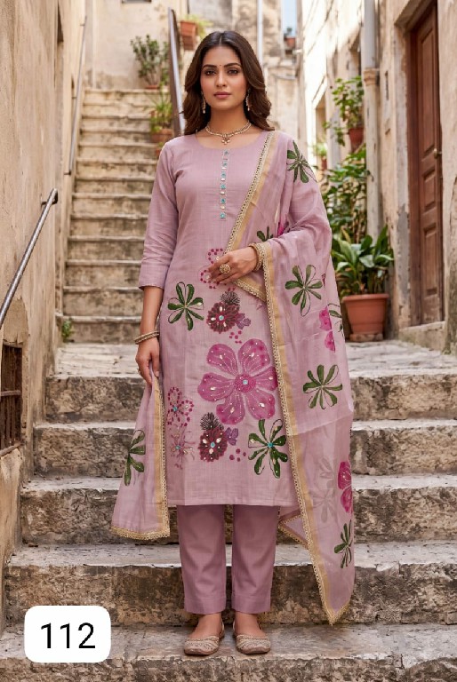 PURPLE CREATION MIA WHOLESALE READYMADE SIMMER LINEN COTTON AMAZING 3 PCS SUITS EXPORTER