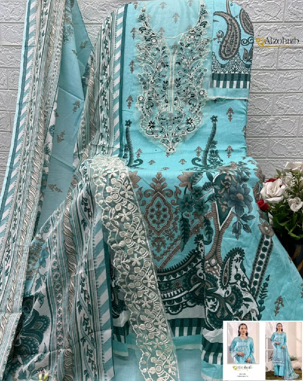 ALZOHAIB FULFA VOL 1 WHOLESALE PURE COTTON PAKISTANI CONCEPT UNSTITCH SALWAR SUITS SUPPLIER