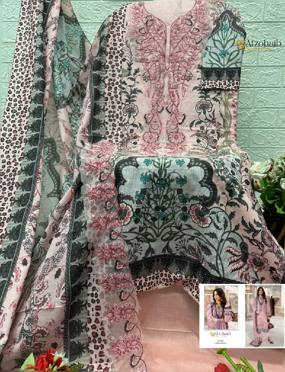 ALZOHAIB FULFA VOL 1 WHOLESALE PURE COTTON PAKISTANI CONCEPT UNSTITCH SALWAR SUITS SUPPLIER