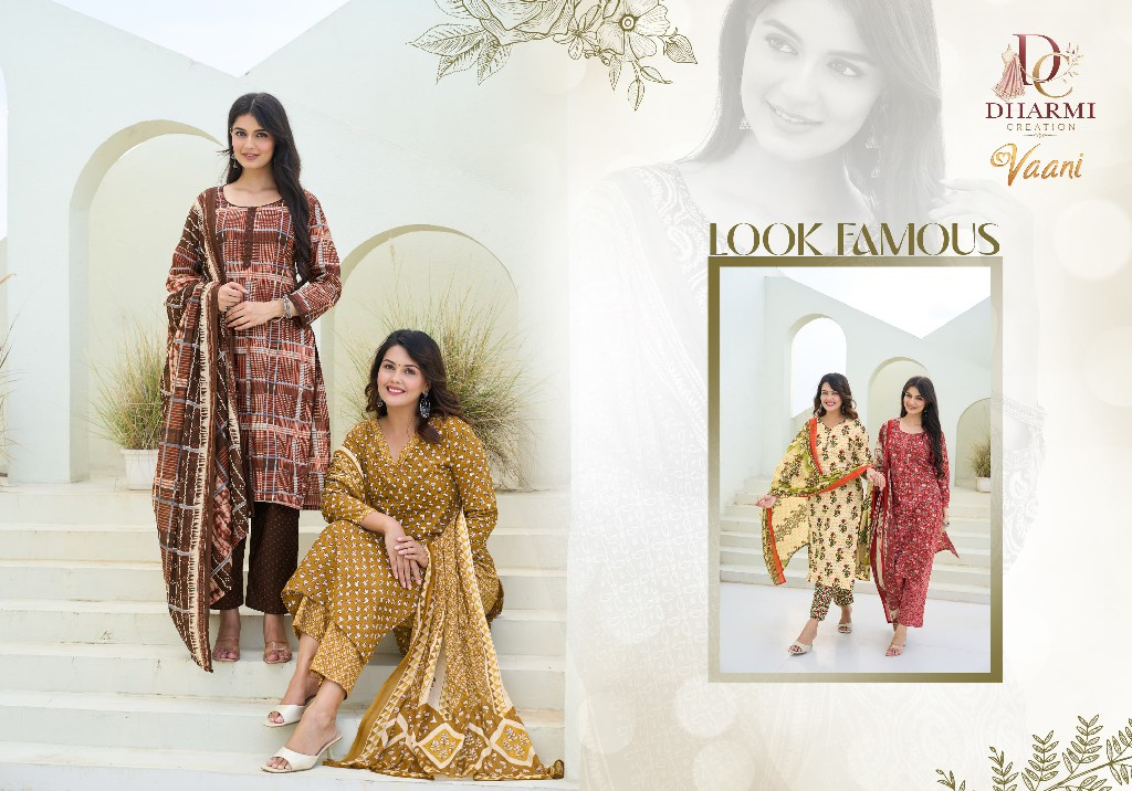 DHARMI CREATION VAANI VOL 2 WHOLESALE COTTON PRINTED DAILY WEAR DRESS MATERIAL ONLINE