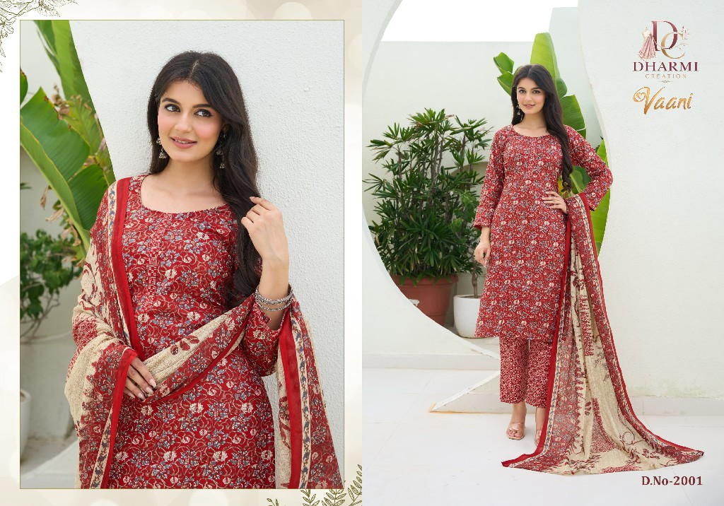 DHARMI CREATION VAANI VOL 2 WHOLESALE COTTON PRINTED DAILY WEAR DRESS MATERIAL ONLINE