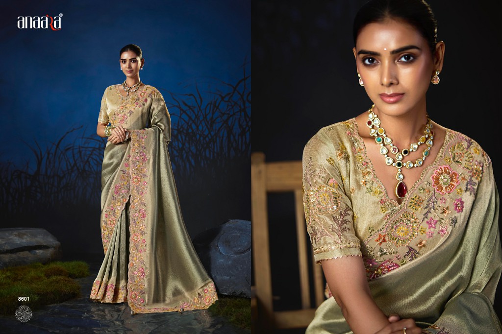 TATHASTU ANAARA SERIES 8601 TO 8612WHOLESALE SOFT SILK BEAUTIFUL ZARI WEAVING PARTY WEAR SAREES FOR WOMEN SUPPLIER