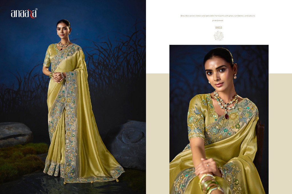 TATHASTU ANAARA SERIES 8601 TO 8612WHOLESALE SOFT SILK BEAUTIFUL ZARI WEAVING PARTY WEAR SAREES FOR WOMEN SUPPLIER