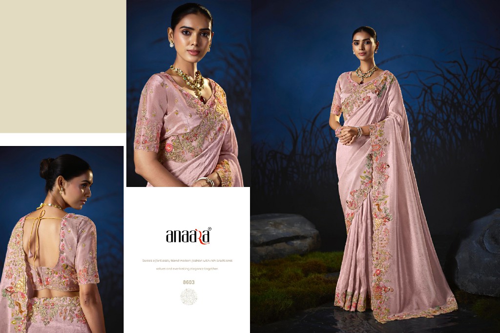 TATHASTU ANAARA SERIES 8601 TO 8612WHOLESALE SOFT SILK BEAUTIFUL ZARI WEAVING PARTY WEAR SAREES FOR WOMEN SUPPLIER