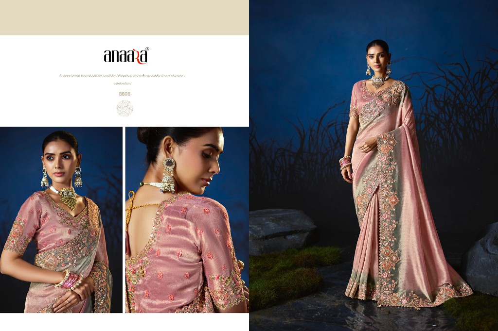 TATHASTU ANAARA SERIES 8601 TO 8612WHOLESALE SOFT SILK BEAUTIFUL ZARI WEAVING PARTY WEAR SAREES FOR WOMEN SUPPLIER